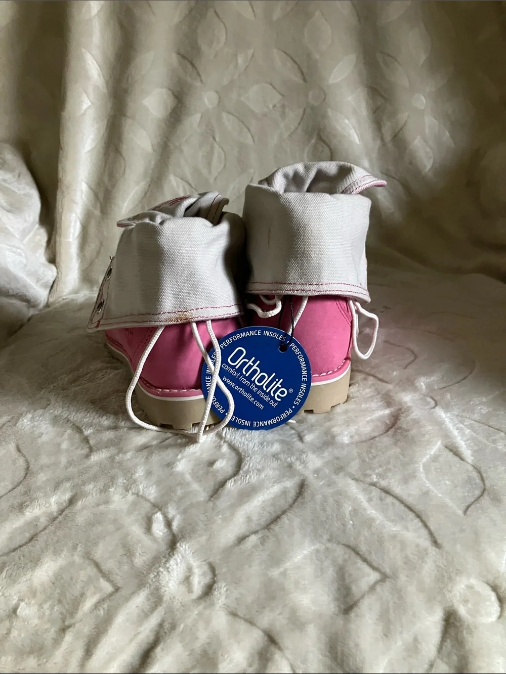 Timberland Pink Lace-Up Fold-Down kids Boots